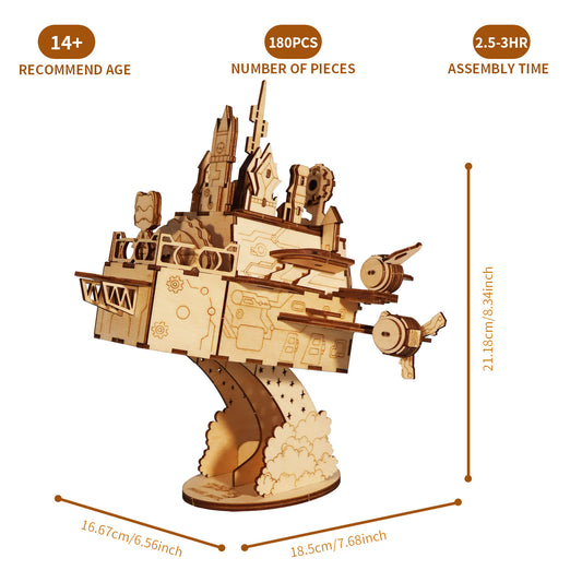 3D Wooden Puzzles Moving Castle Music Box kits Castle Building Model DIY Crafts Birthday Gift for Women