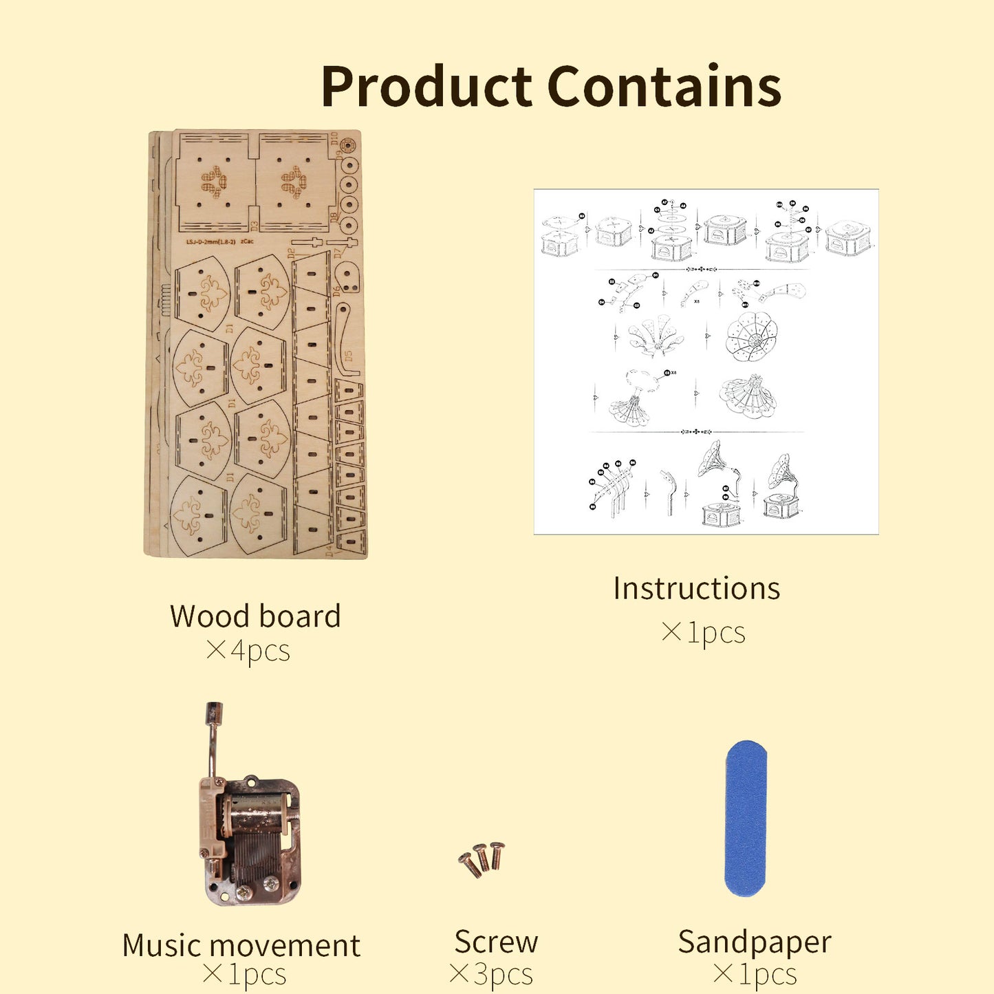 3d wooden puzzle phonograph music box You are my sunshine Handmade Assembly Model kit DIY Crafts Holidays birthdays Christmas gifts