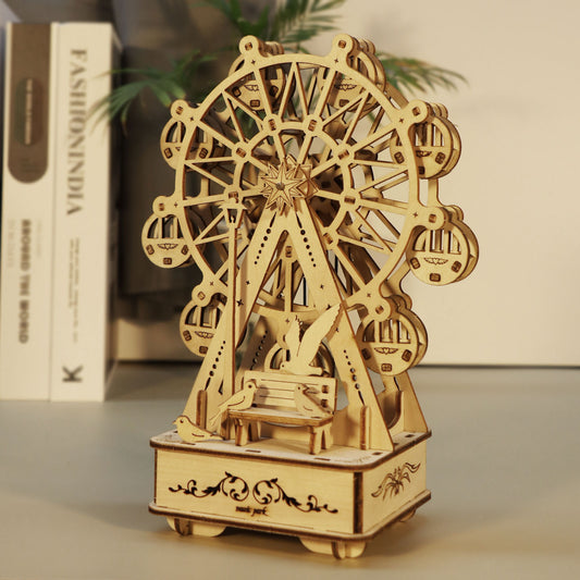 3D Wooden Puzzles Music Box Ferris Wheel DIY Crafts Handmade Model Kits for Women Birthday Gifts