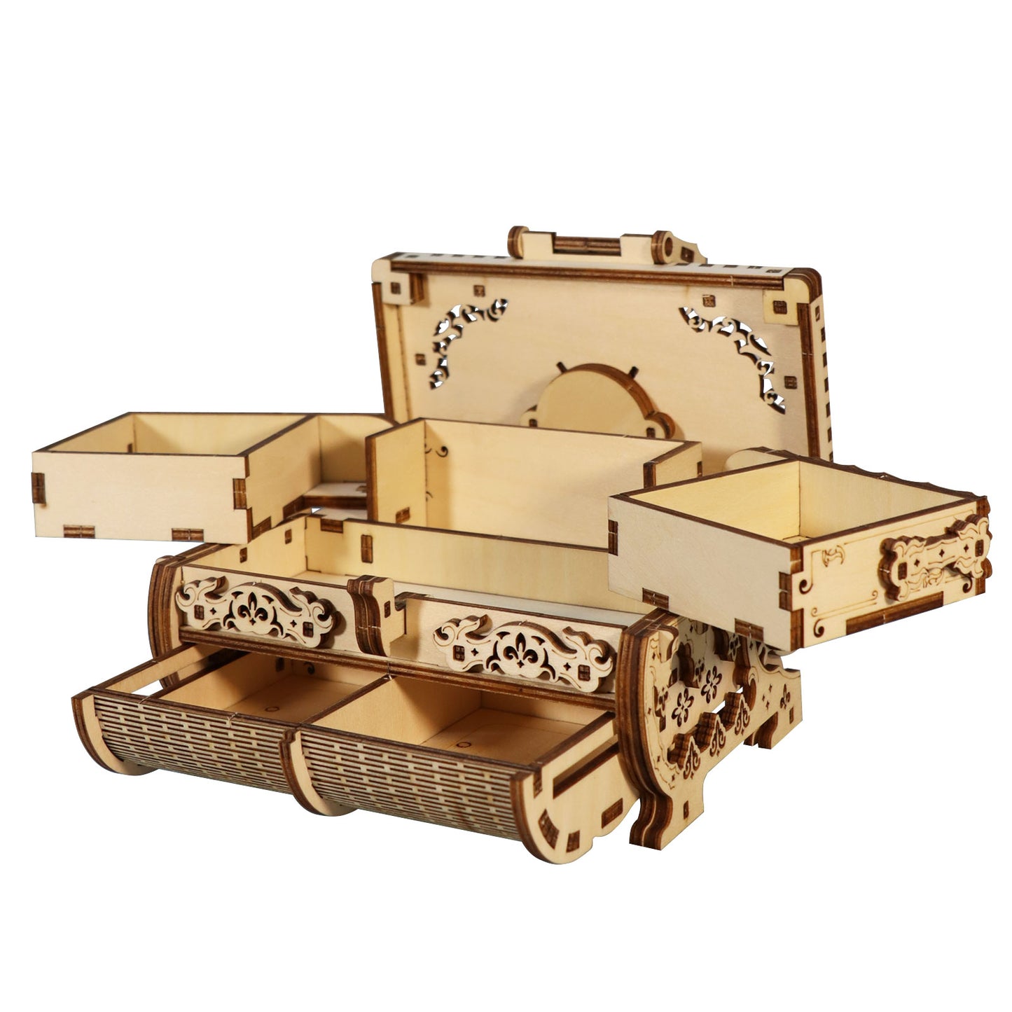 3D Wooden Puzzle Music Box Kit Antique Jewel Box DIY Home Decoration Model Birthday or Christmas Gifts