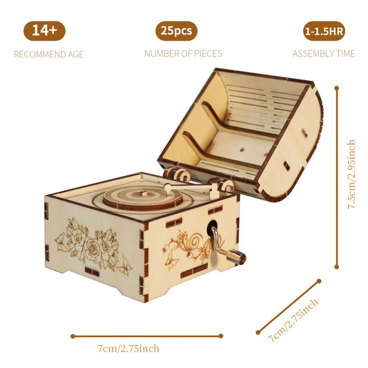 3d wooden puzzle Hand Treasure music box You are my sunshine Handmade Assembly Model kit Holidays birthdays Christmas gifts