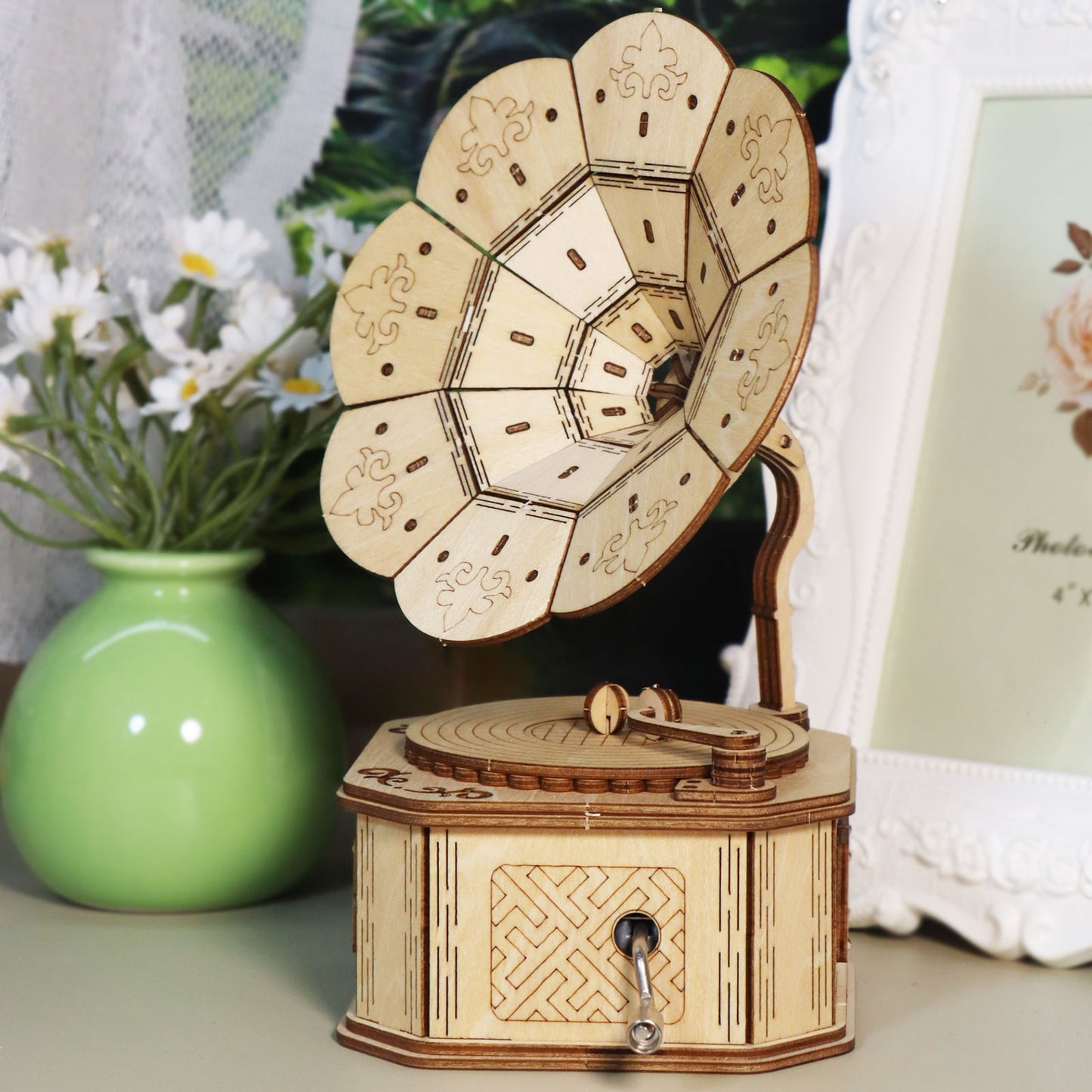 3d wooden puzzle phonograph music box You are my sunshine Handmade Assembly Model kit DIY Crafts Holidays birthdays Christmas gifts