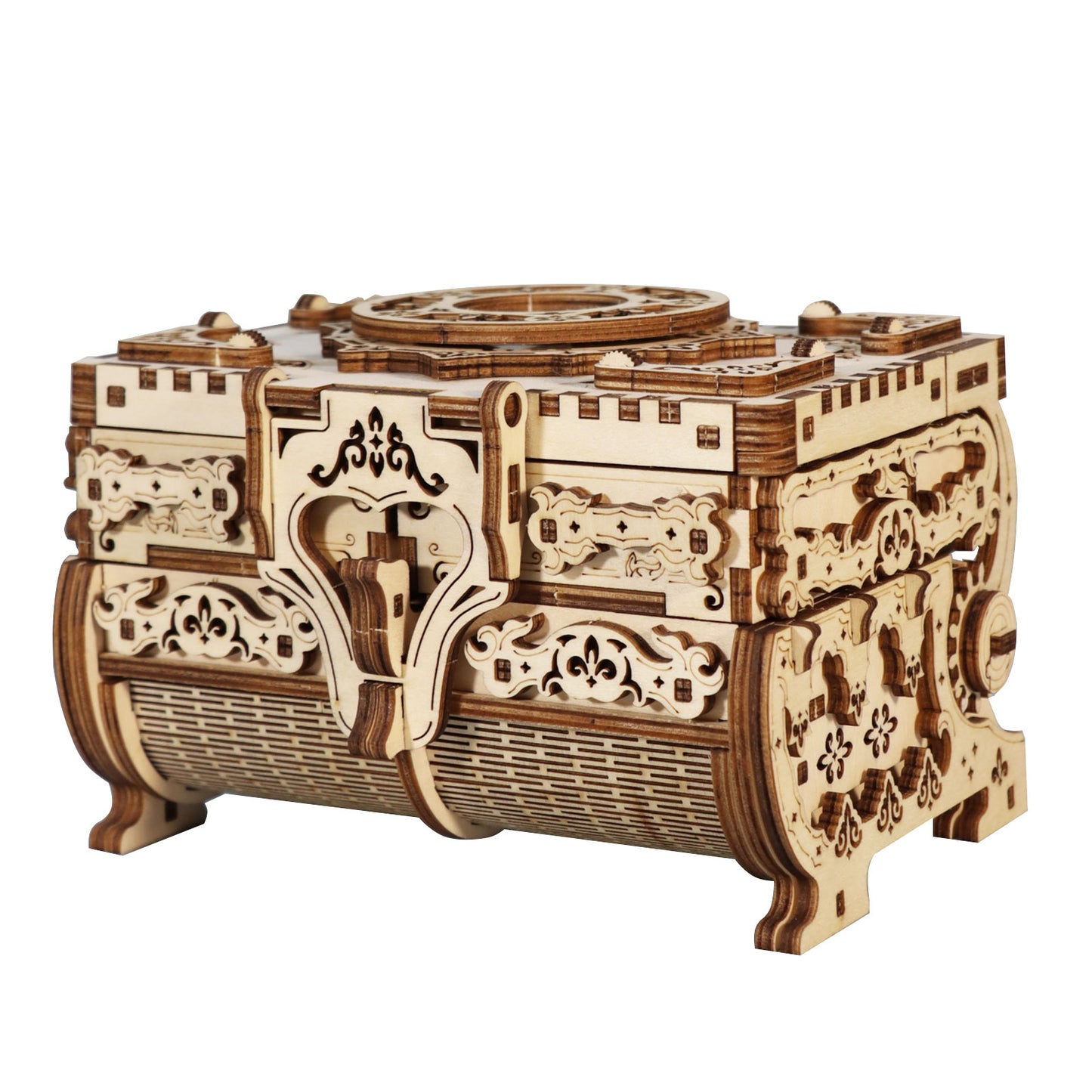 3D Wooden Puzzle Music Box Kit Antique Jewel Box DIY Home Decoration Model Birthday or Christmas Gifts